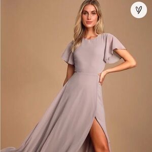 Lulus Garden Bliss Dusty Lavender Cutout Maxi Dress